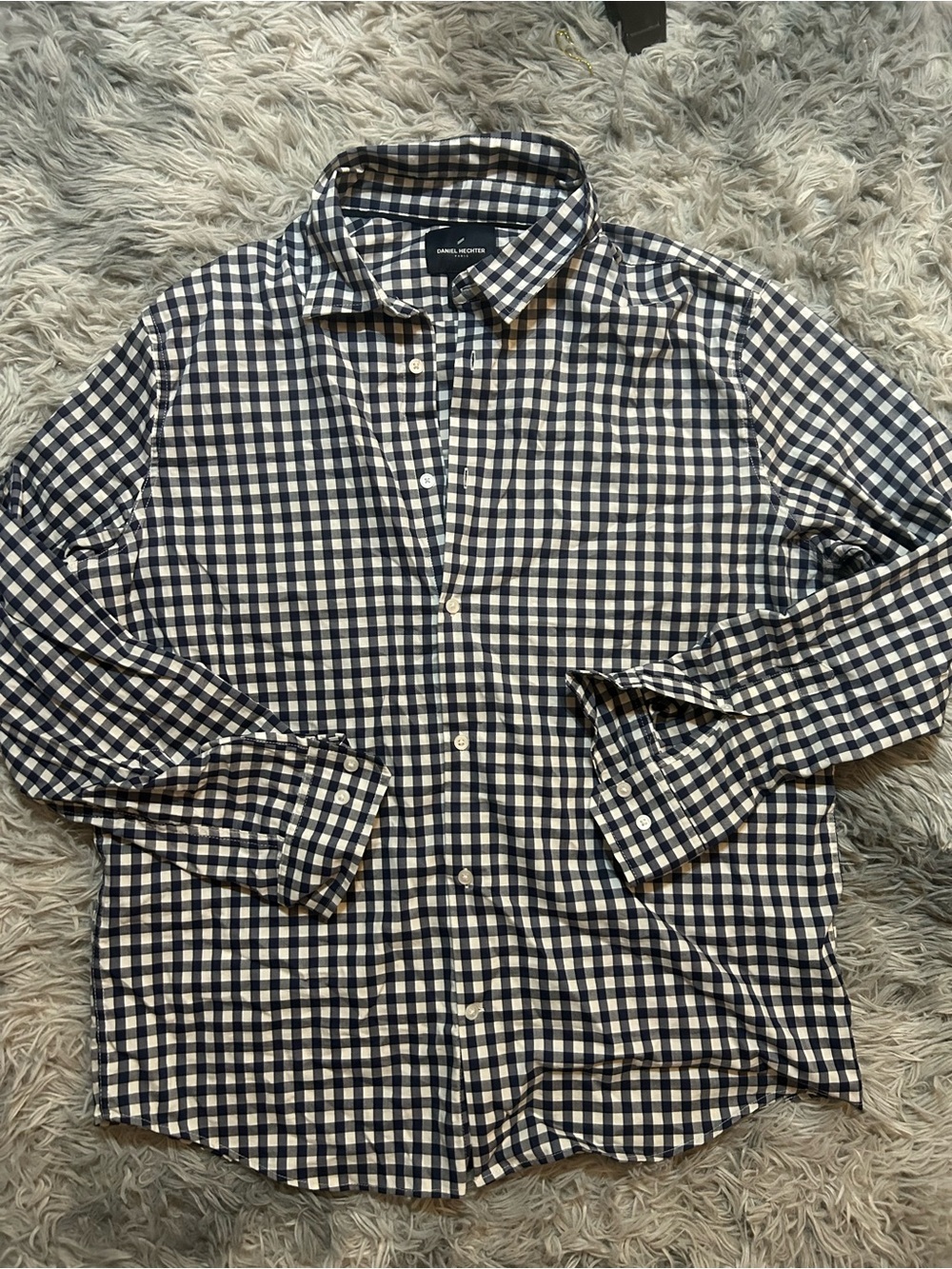 Daniel Hechter Navy and White Gingham Shirt